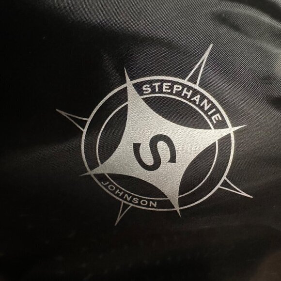 New Stephanie Johnson Makeup Cosmetic Bag Blue Green Sequin Zip Medium Size - Picture 7 of 12